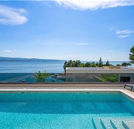 5 bedroom beachfront villa with heated pool near Omis, sleeps 9